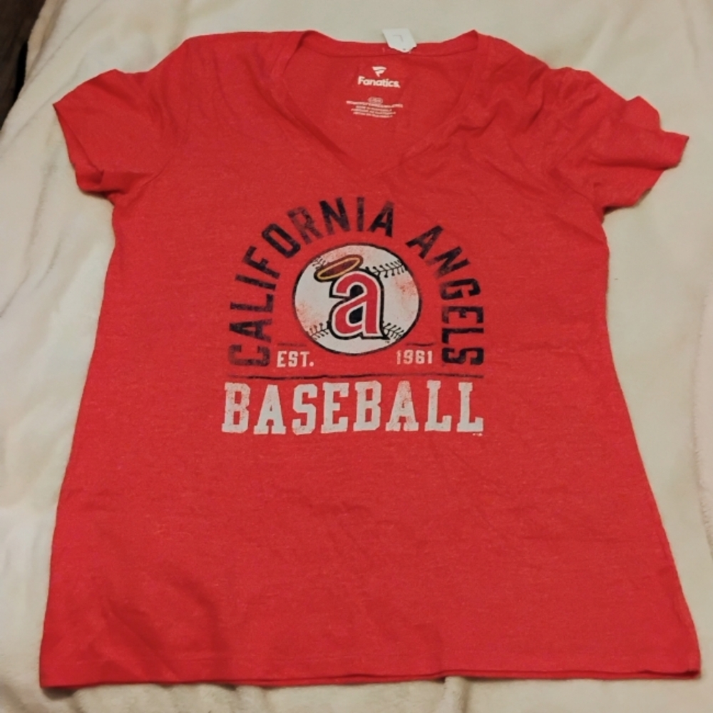 Red California Angels Baseball T-Shirt